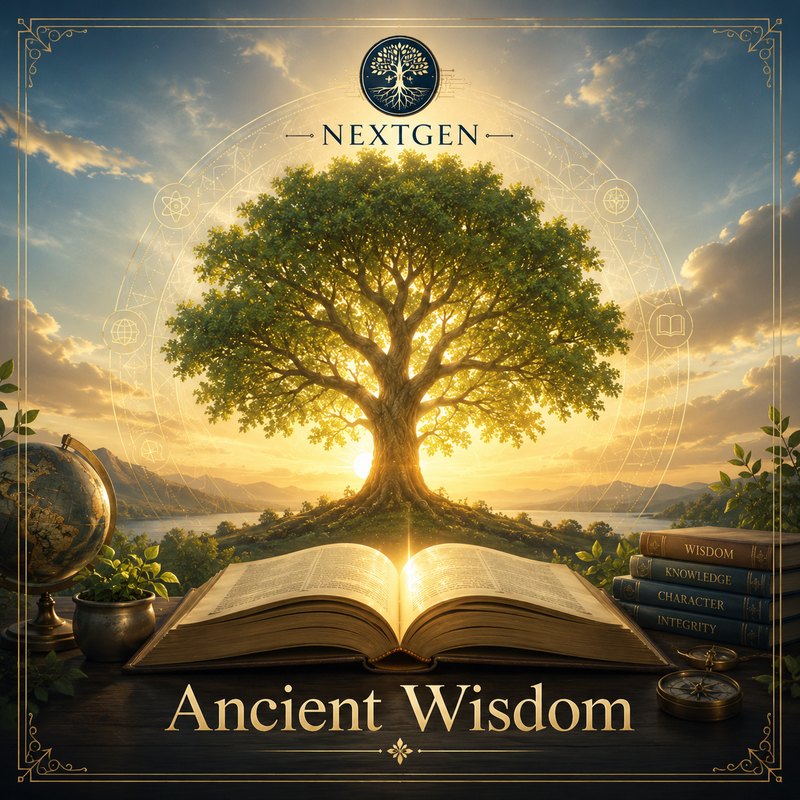 Ancient Wisdom: a tree of life above an open book